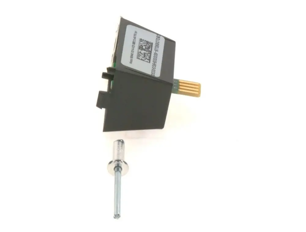 Modul von Bosch mit mehreren elektrischen Kontakten und einer Befestigungsschraube. Das Produkt hat eine kompakte Bauform und eine aufgedruckte Seriennummer.